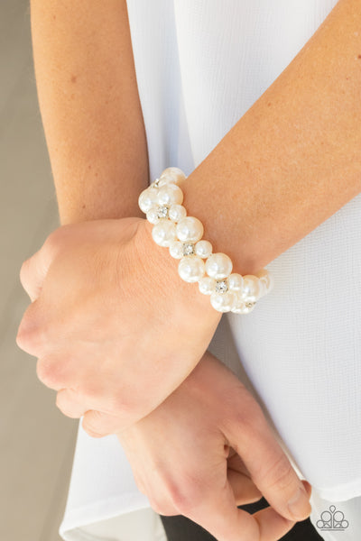 Flirt Alert - White Bracelet Pearls