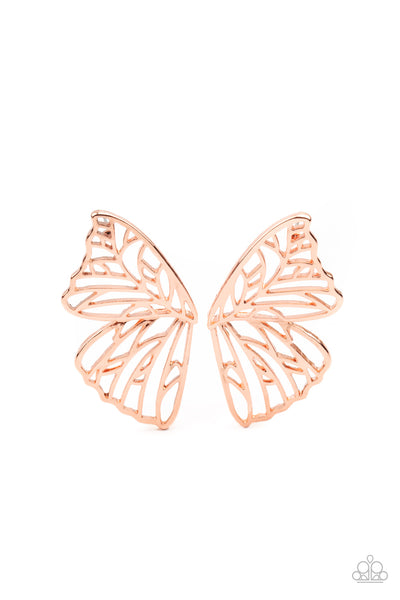 Butterfly Frills - Copper Earrings Butterfly