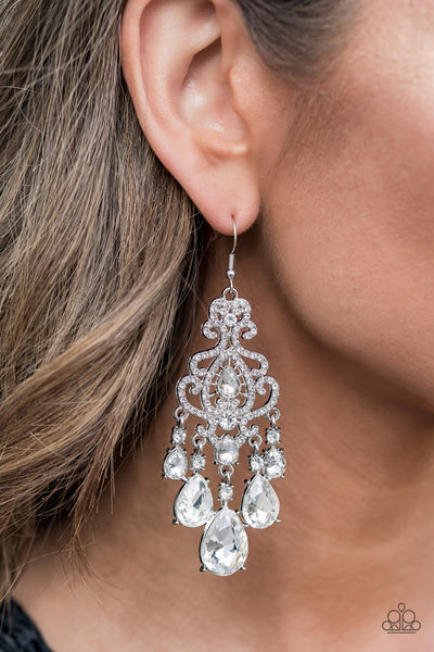 Queen Of All Things Sparkly - White Earring EMP 2021