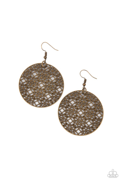 Metallic Mosaic - Brass Earring