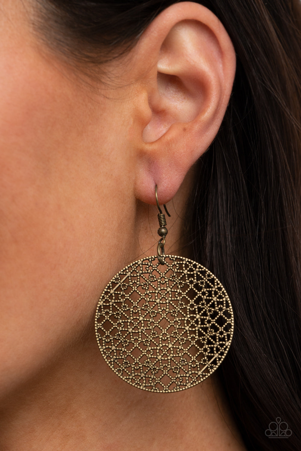 Metallic Mosaic - Brass Earring