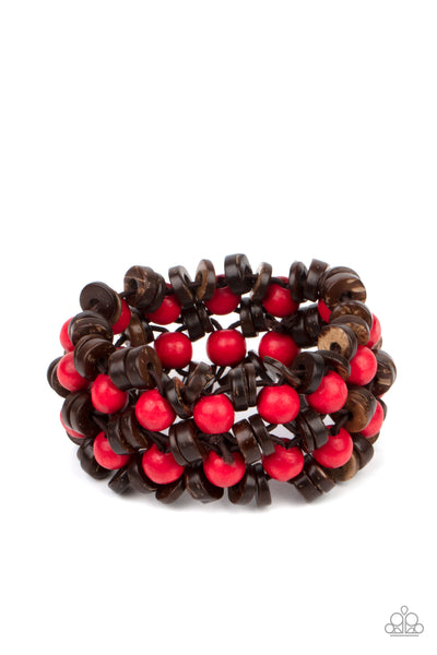 Tahiti Tourist - Red Bracelet Wooden