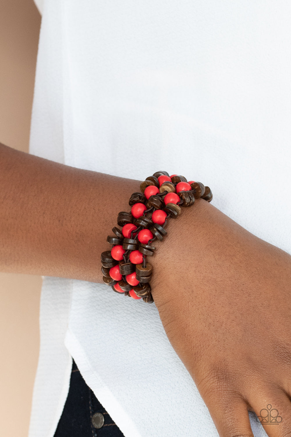 Tahiti Tourist - Red Bracelet Wooden