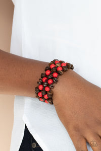 Tahiti Tourist - Red Bracelet Wooden