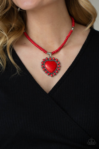 A Heart Of Stone - Red Necklace