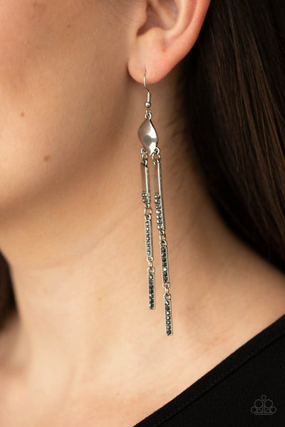 Defined Dazzle - Silver Earrings