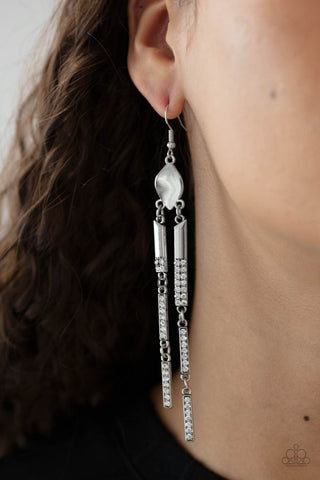 Defined Dazzle - White Earrings