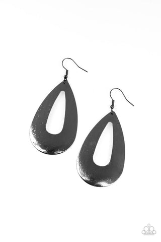 Hand It OVAL! - Black Gunmetal Earring