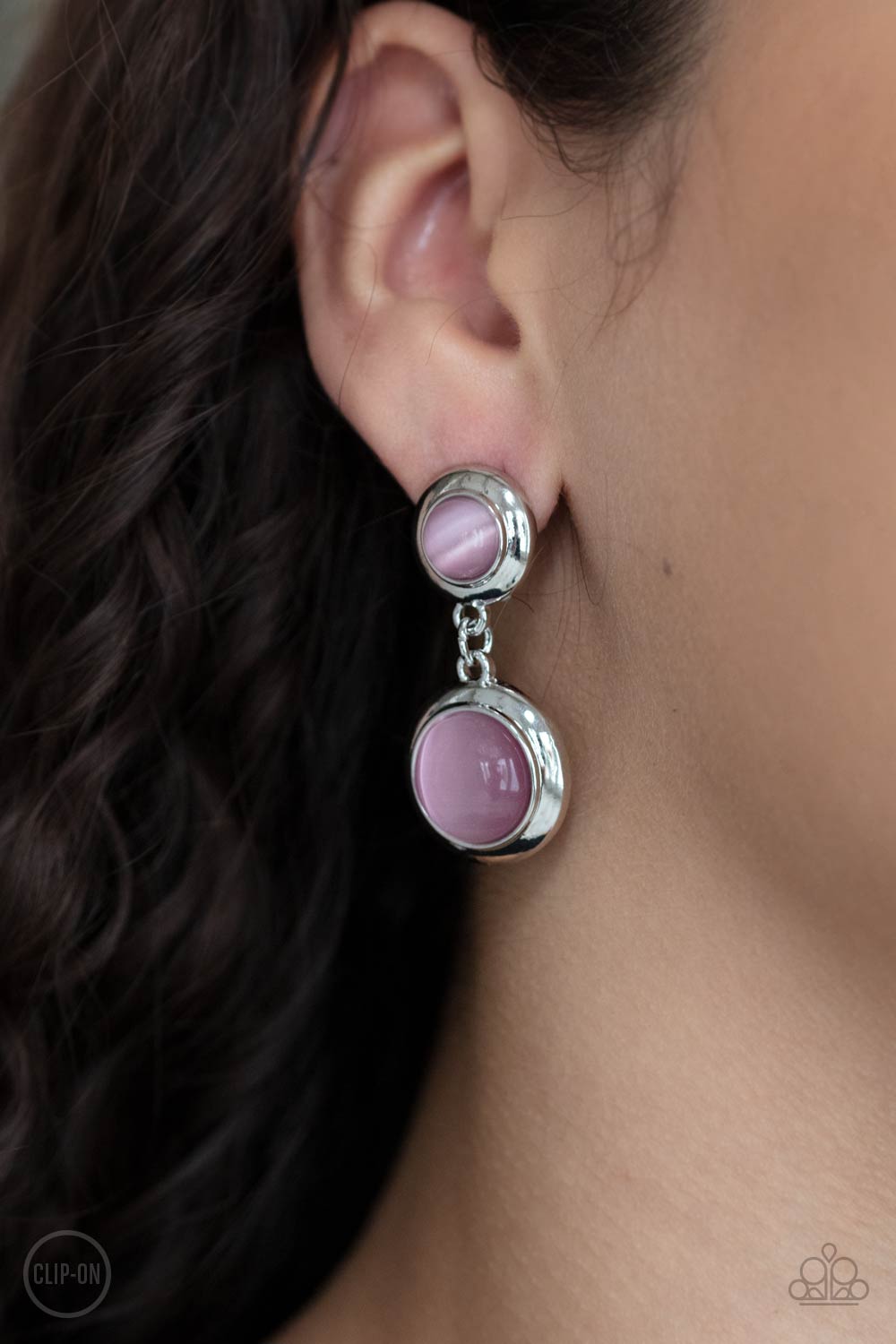 Subtle Smolder - Pink Earrings Clip-on