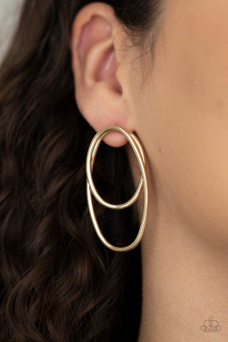 So OVAL-Dramatic - Gold Earring