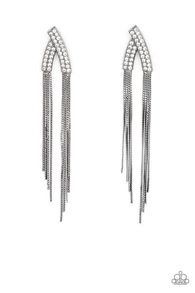 It Takes Two To TASSEL - Black Gunmetal Earrings