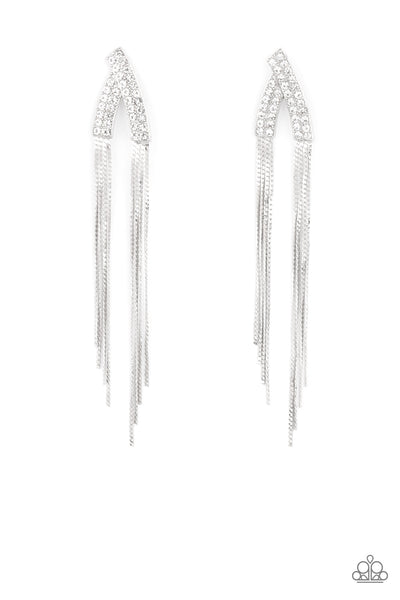 It Takes Two To TASSEL - White Earrings