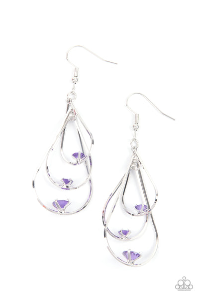 Drop Down Dazzle - Purple Earring