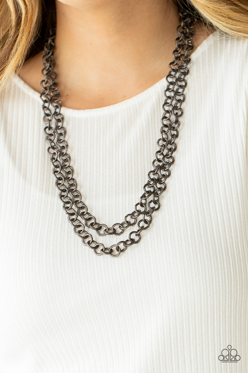 Grunge Goals - Black Gunmetal Necklace