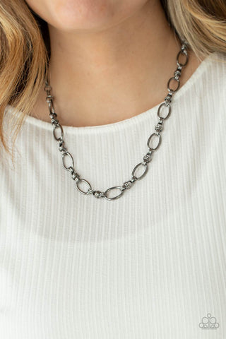 Defined Drama - Black Gunmetal Necklace