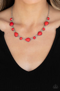 Heavenly Teardrops - Red Necklace