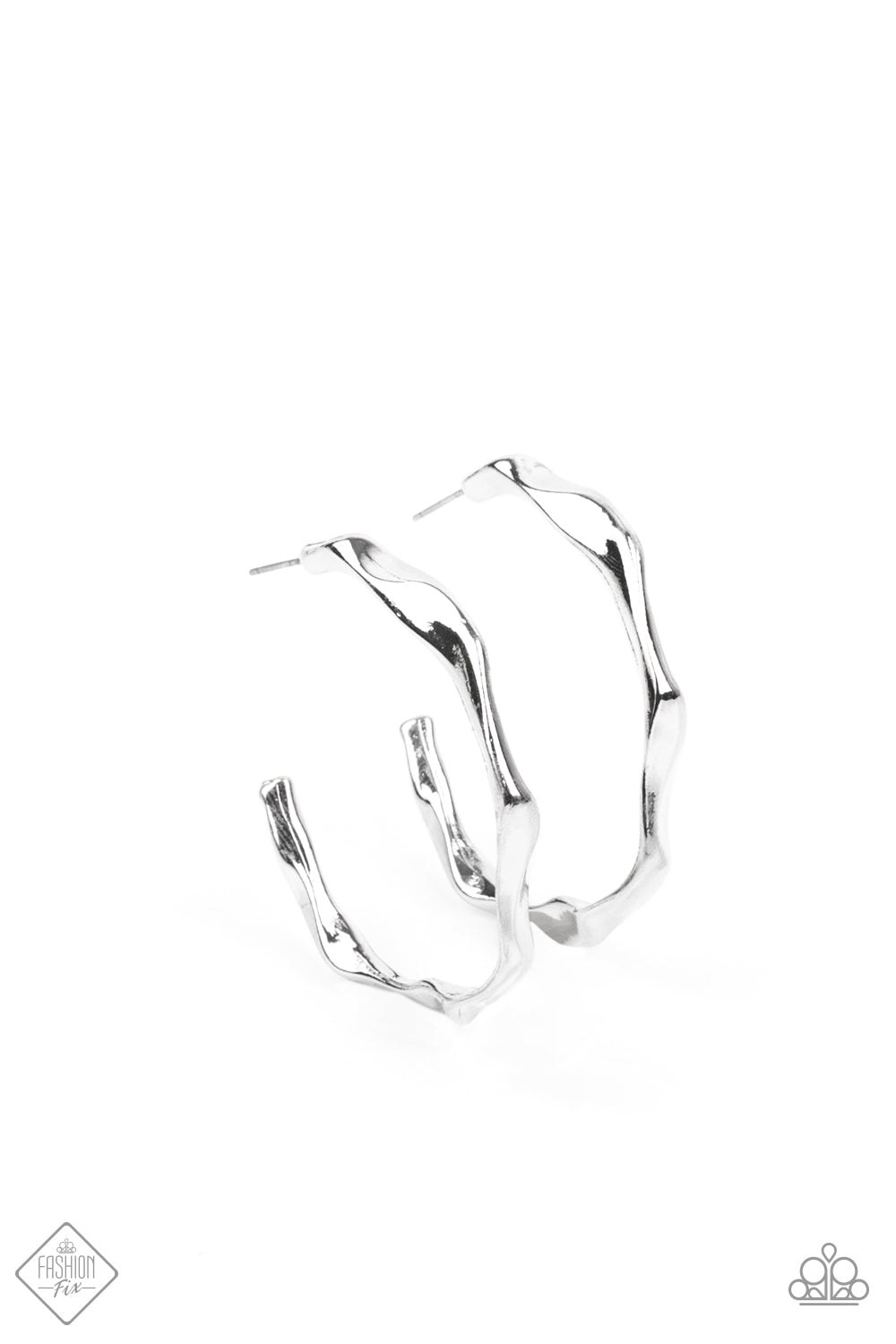 Coveted Curves - Silver Earring-Fashion Fix 06/2021