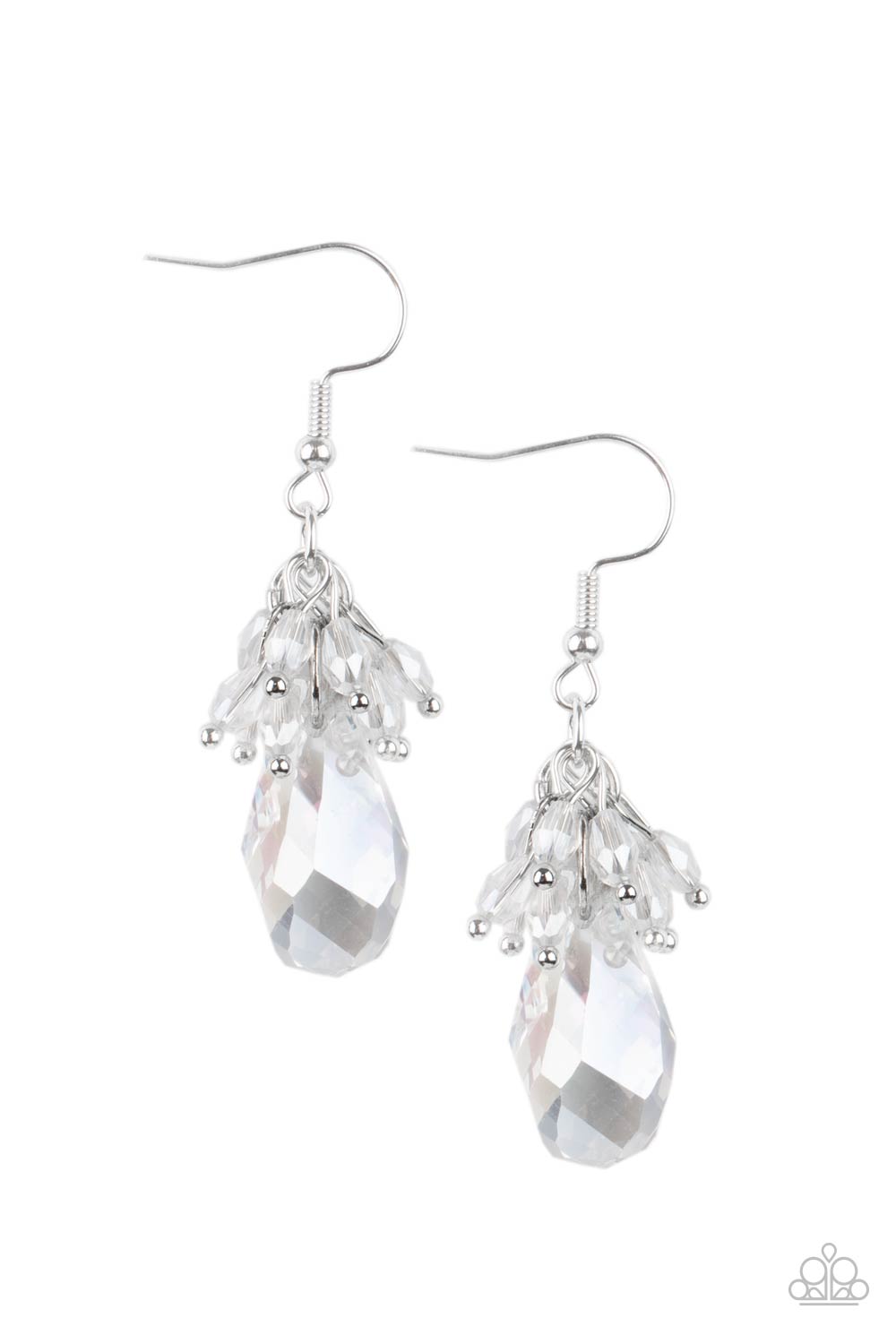 Well Versed in Sparkle - White Earring