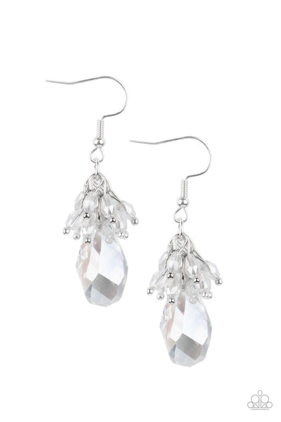 Well Versed in Sparkle - White Earring