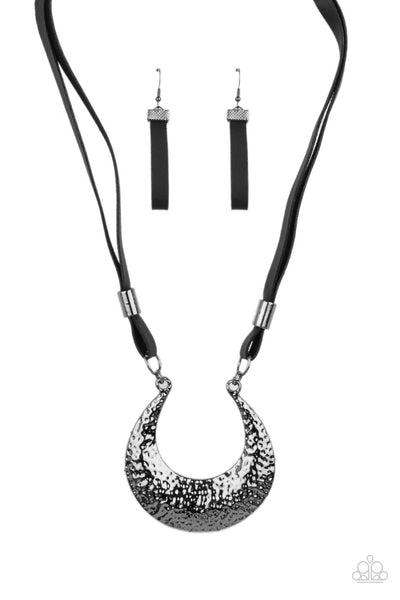 Majorly Moonstruck - Black  Gunmetal Necklace