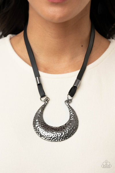 Majorly Moonstruck - Black  Gunmetal Necklace