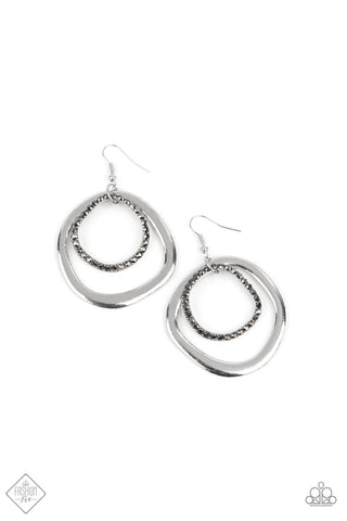 Spinning With Sass - Silver Earring -Fashion Fix 06/2021