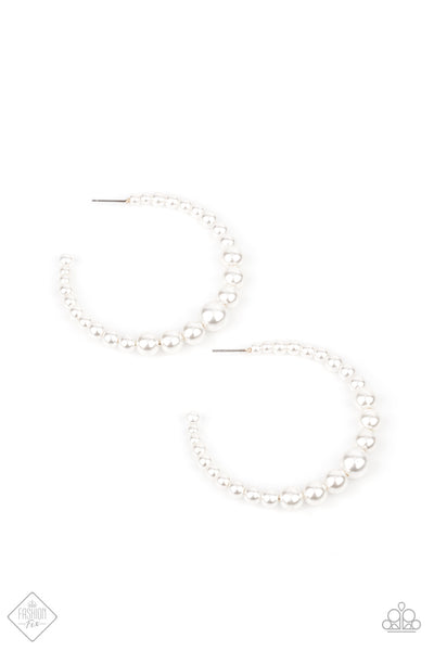 Glamour Graduate - White Earrings Fashion Fix 8/2021