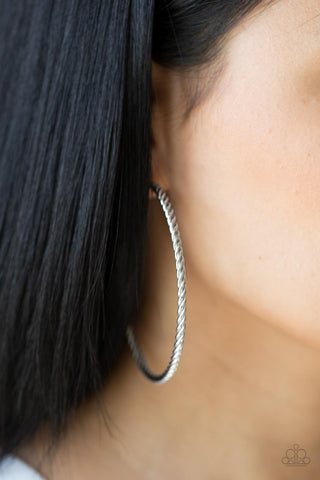 Resist The Twist - Silver Hoop Earrings