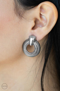 Industrial Innovator - Silver Earrings Clip On