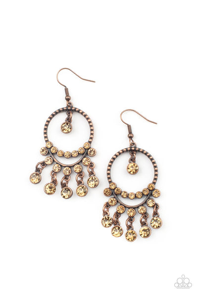 Cosmic Chandeliers - Copper Earrings