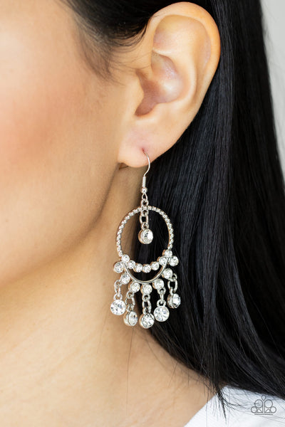 Cosmic Chandeliers - White Earrings