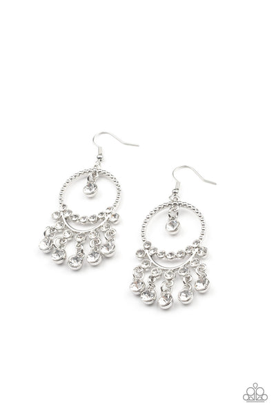 Cosmic Chandeliers - White Earrings