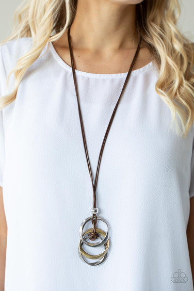 Harmonious Hardware - Brown Necklace