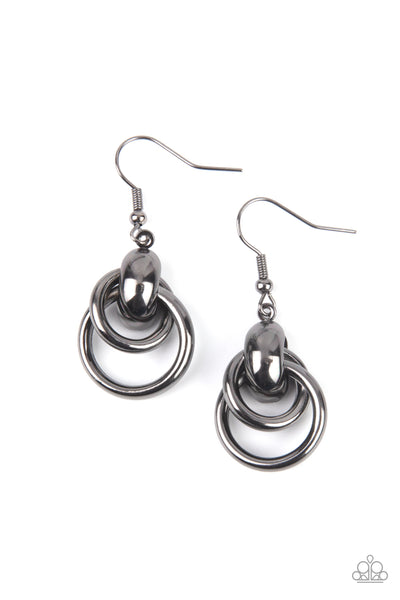 Running In Circles - Black Gunmetal Earrings