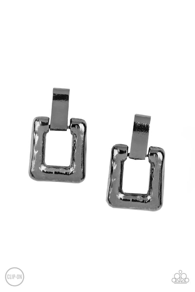 15 Minutes of FRAME - Black Gunmetal Earrings Clip-on