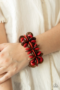 Caribbean Canopy - Red Bracelet Wooden