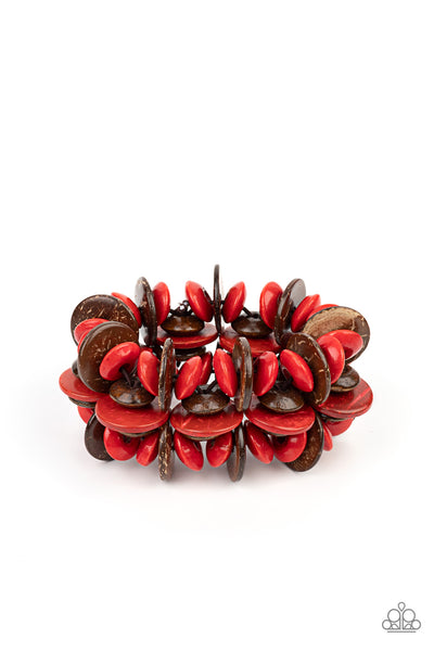 Caribbean Canopy - Red Bracelet Wooden