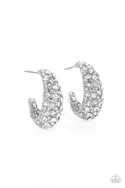 Glamorously Glimmering - White Earrings