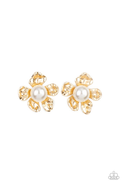 Apple Blossom Pearls - Gold Earrings