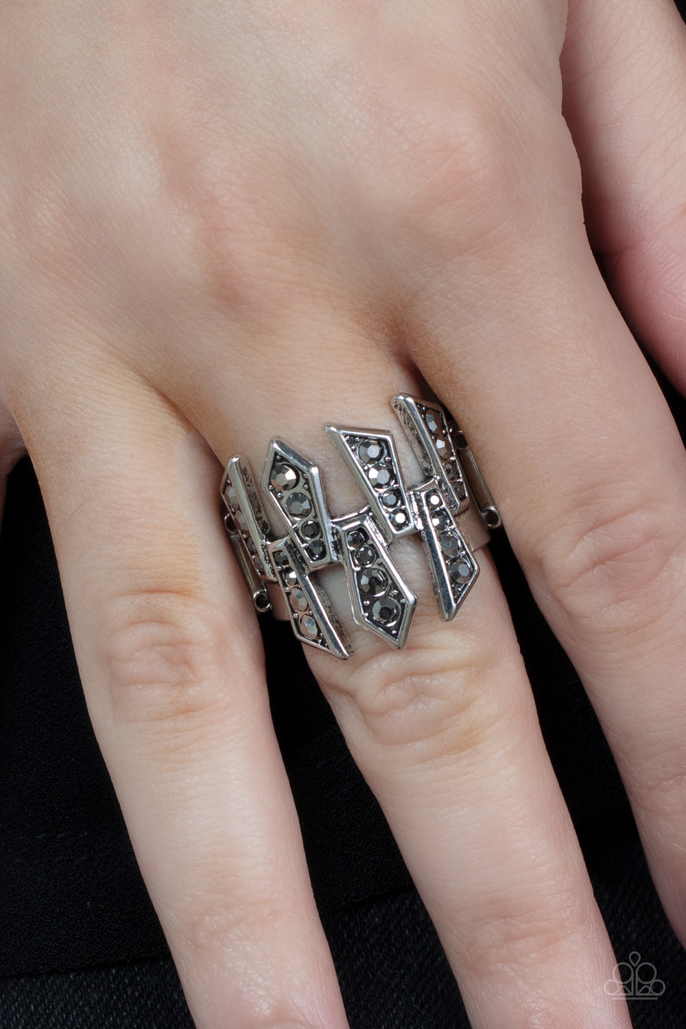 Juxtaposed Jewels - Silver Ring