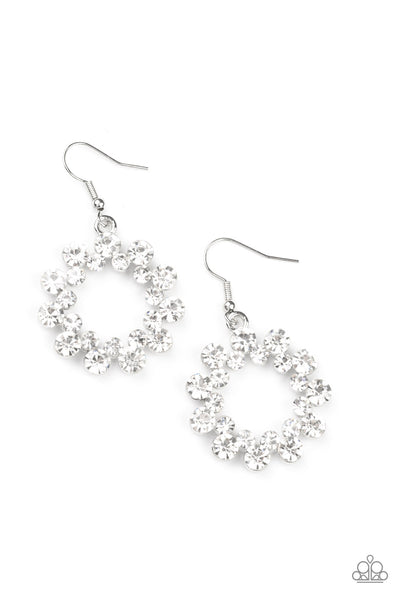 Champagne Bubbles - White Earrings