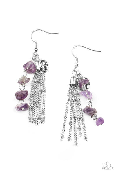 Stone Sensation - Purple Earrings