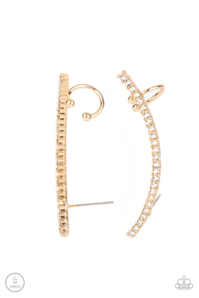 Sleekly Shimmering - Gold Earrings Ear crawlers