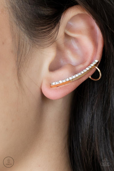 Sleekly Shimmering - Gold Earrings Ear crawlers