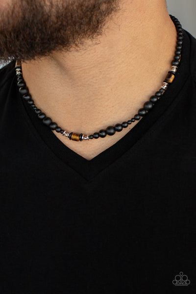 Stone Synchrony - Brown Urban Necklace