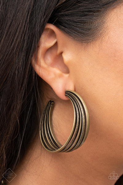 In Sync - Brass Earrings Fashion Fix 8/2021