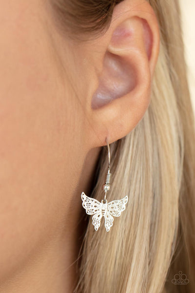 Bountiful Butterflies - White Necklace Butterfly