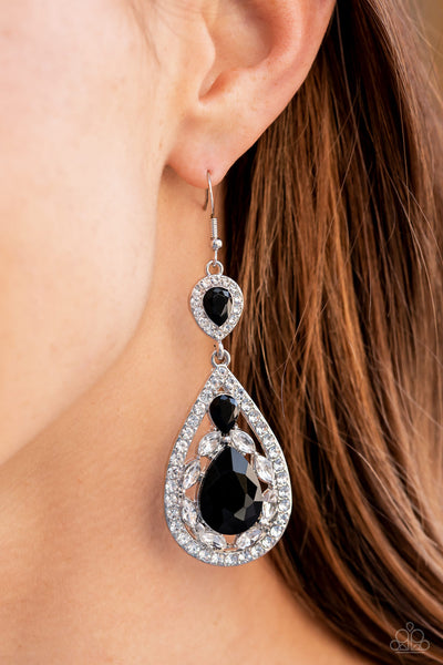 Posh Pageantry - Black Earring LOP JANUARY 2022