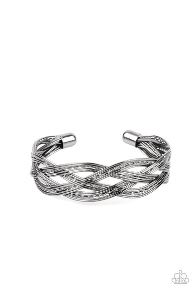 Get Your Wires Crossed - Black Bracelet