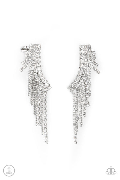 Thunderstruck Sparkle - White Earrings